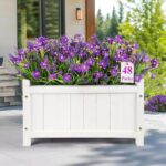 Alupssuc 48 Bundles Artificial Flowers for Outdoors Faux Plants Deals, Summer Decoration, UV Resistant Fake Silk Lavender & Orchid for Outside Indoor Home Planter Porch Patio Yard Decor, Purple